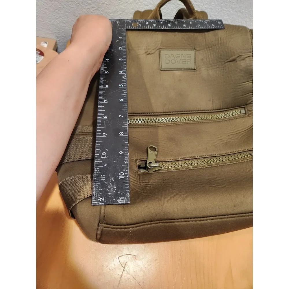 Dagne Dover Brown Neoprene‎ Backpack Travel Laptop Diaper Bag Medium  dark moss
